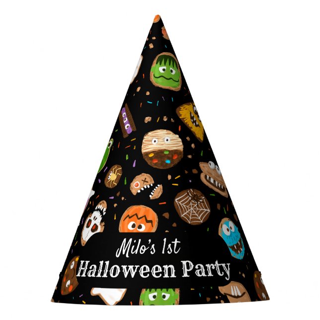 Halloween Monster Cookies lustige Kinder Partyhütchen (Vorderseite)