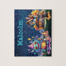Halloween Monster Custom Child Name Puzzle 