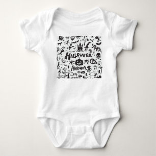 Halloween Monster Doodles Spaß Baby Strampler