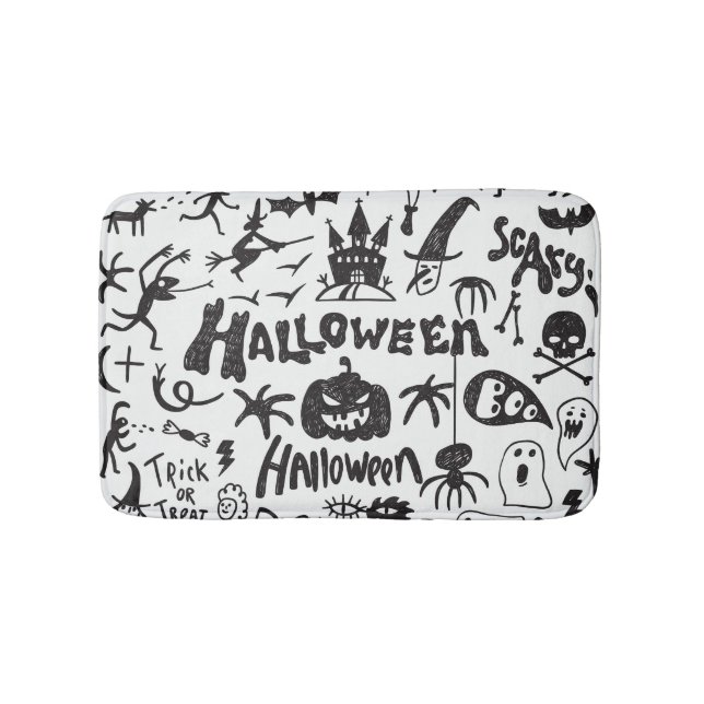 Halloween Monster Doodles Spaß Badematte (Vorderseite)