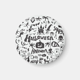 Halloween Monster Doodles Spaß Magnet