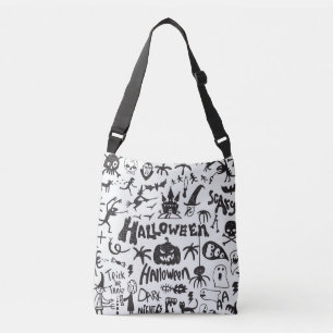 Halloween Monster Doodles Spaß Tragetaschen Mit Langen Trägern