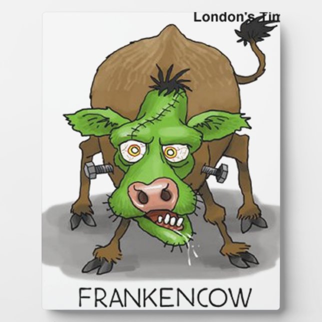 Halloween Monster Funny Cow Geschenke Fotoplatte (Vorderseite)