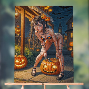 Halloween Monster Jack-o-Lantern & Bat Vixen Girl