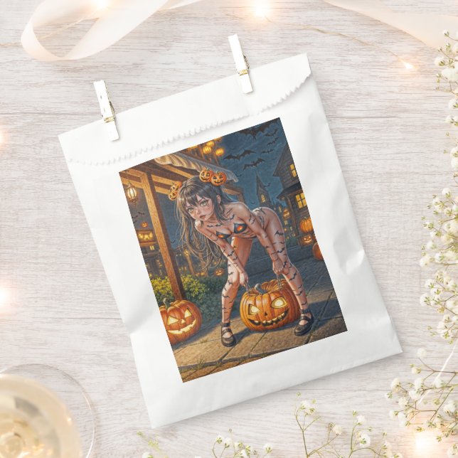 Halloween Monster Jack-o-Lantern & Bat Vixen Girl Geschenktütchen (Ausgeschnitten)