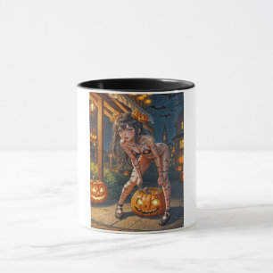 Halloween-Monster Jack-o-Lantern und Fledermaus-Vi Tasse
