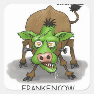 Halloween-Monster Lustige Kuh-Geschenke Quadratischer Aufkleber
