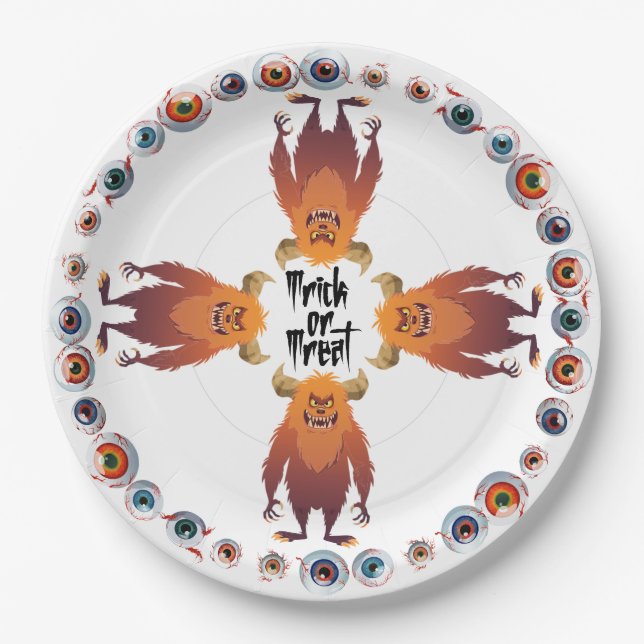 Halloween Monster-Mash-Ansammlung Pappteller (Vorderseite)