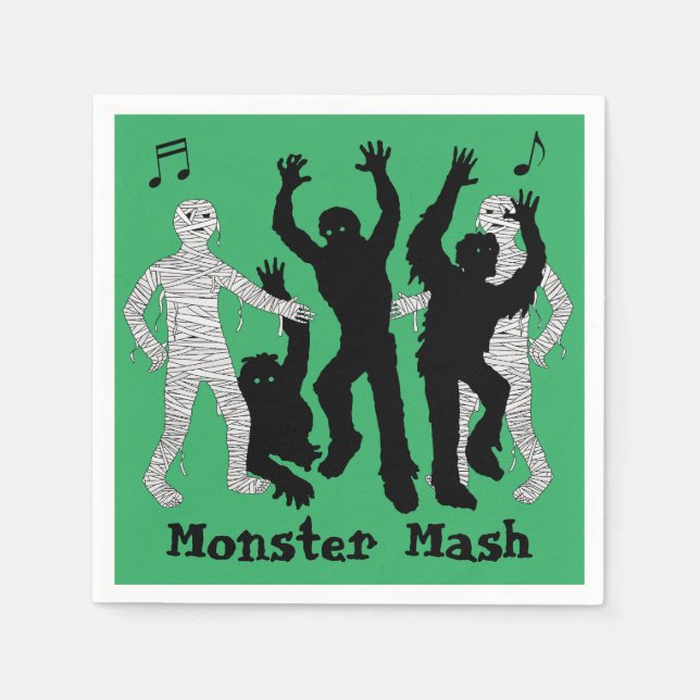 Halloween Monster Mash Dance Party Serviette (Vorderseite)