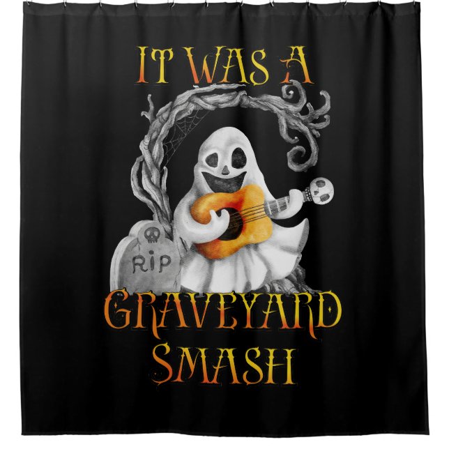 Halloween Monster Mash Ghost Graveyard Smash Duschvorhang (Vorderseite)