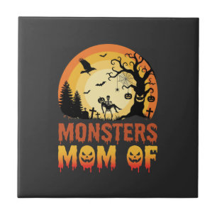 Halloween-Monster-Mutter der Skelettfamilie Fliese