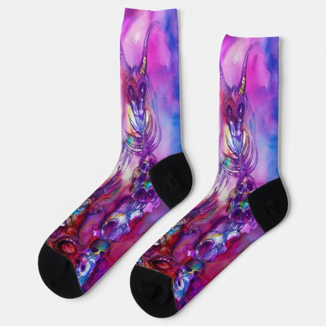 HALLOWEEN-MONSTER / ORK-KRIEG Fantasy Socken (Linkes Detail)