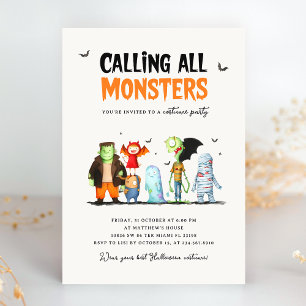 Halloween-Monster-Party Einladung