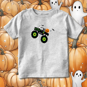 Halloween Monster Truck Add Name Kleinkind T - Shi T-shirt