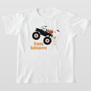 Halloween Monster Truck Personalisieren Text Boy's T-Shirt