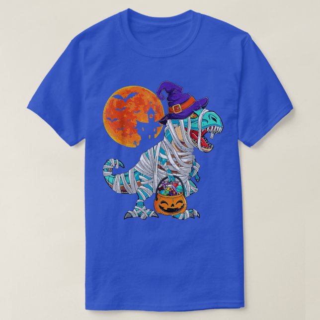 Halloween Monster Truck Pumpkin Mummy Dinosaur T r T-Shirt (Design vorne)
