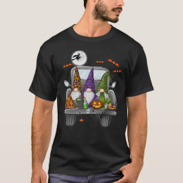 Halloween Monster Truck Pumpkins Gnomes T-Shirt