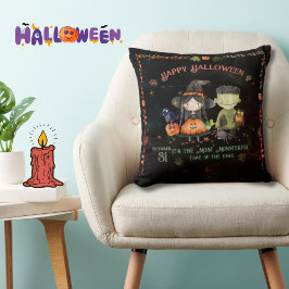 Halloween Monster und eine Hexe Kissen
