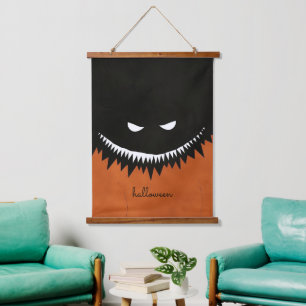 Halloween Monster Wandteppich Mit Holzrahmen
