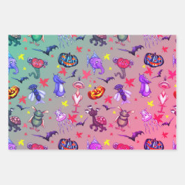 Halloween Monsters Geschenkpapier Set