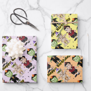 Halloween Monsters Kindergeburtstag Geschenkpapier Set