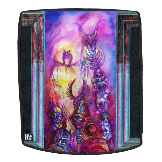 HALLOWEEN MONSTERS / ORK KRIEG Lila Fantasie Rucksack (Abnehmbare Front)