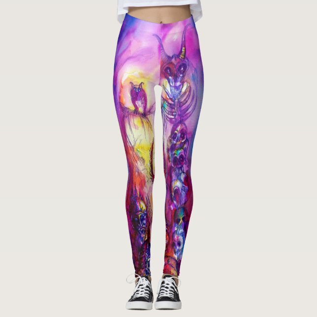 HALLOWEEN MONSTERS / ORKKRIEG Lila Leggings (Vorderseite)