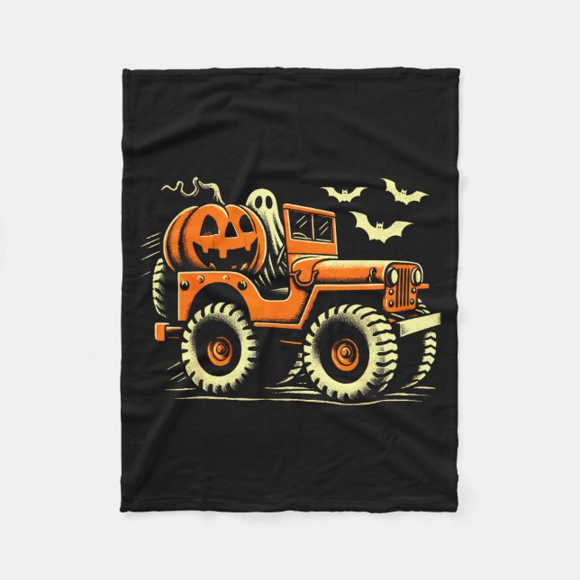 Halloween-Monstertruck-Geist  Fleecedecke (Vorderseite)