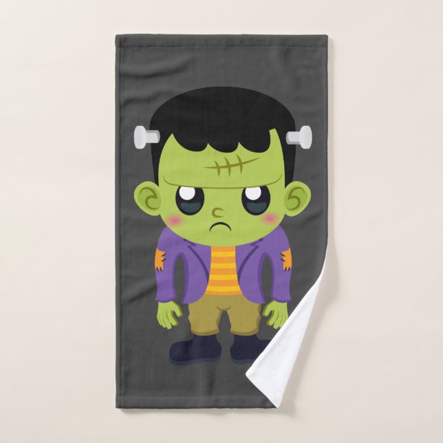 Halloween monstre Frankenstein Green (Serviette à main)