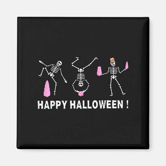 Halloween Montessori Teacher Skeleton Dancing Educ Magnet (Vorne)