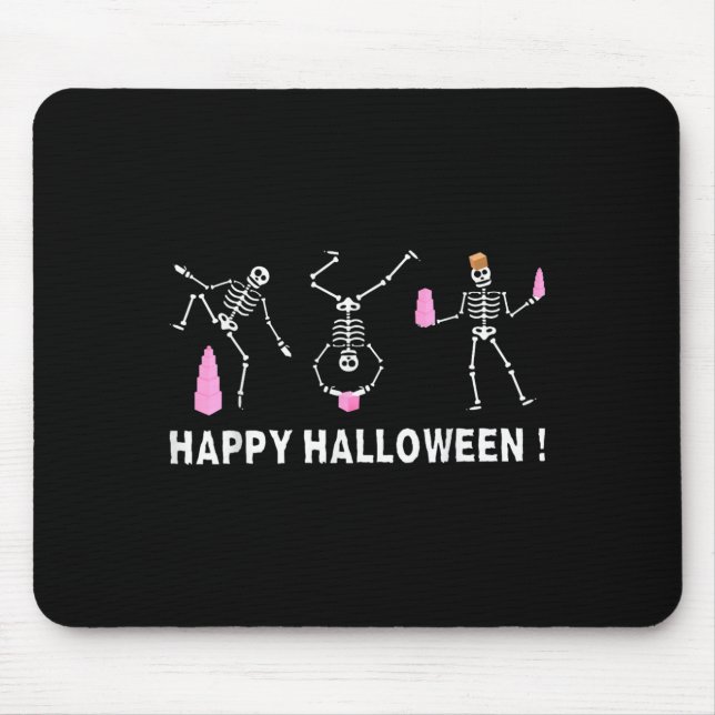 Halloween Montessori Teacher Skeleton Dancing Educ Mousepad (Vorne)