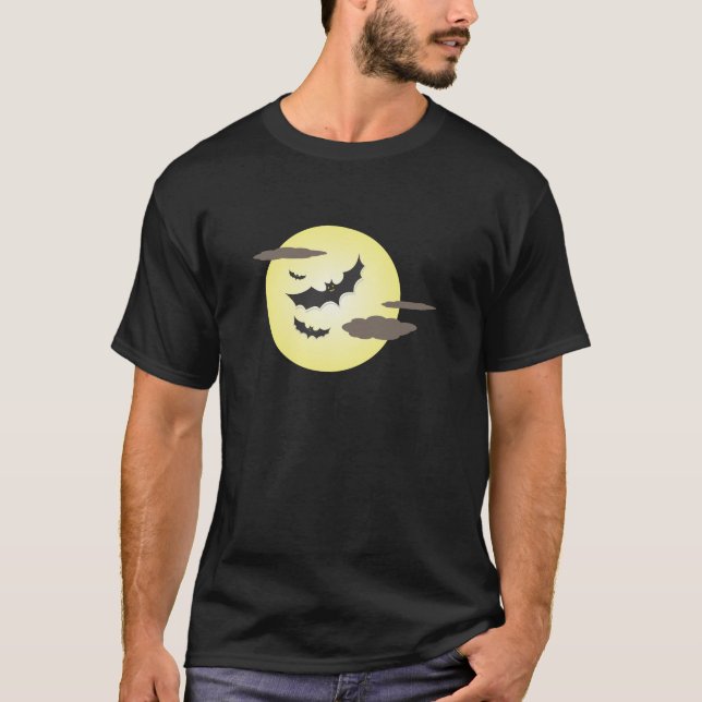 Halloween Moon and Bats Shirt (Vorderseite)
