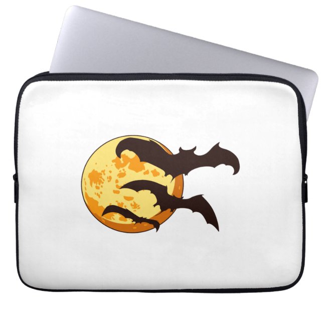 Halloween Moon & Bats Laptopschutzhülle (Vorderseite)