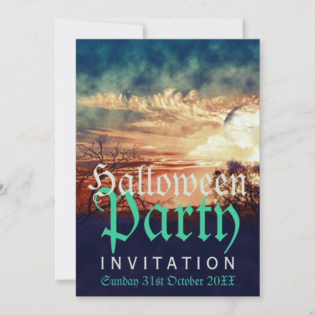 Halloween Moon Country Sunset Invitations (Devant)