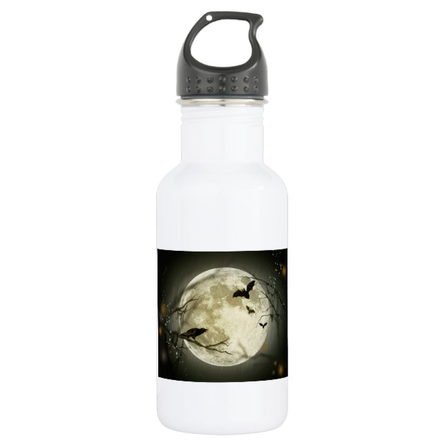 Halloween Moon Edelstahlflasche (Vorderseite)