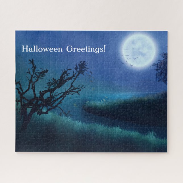 Halloween Moon in der Nacht in den Schatten von Bl (Horizontal)