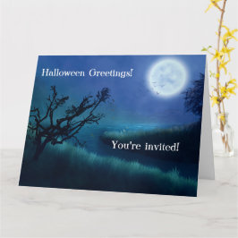 Halloween Moon in der Nacht in den Schatten von Bl Karte