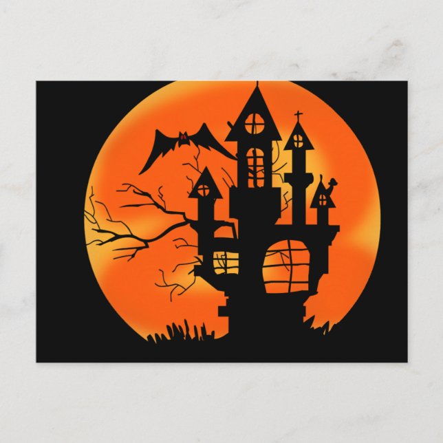 Halloween Moon Postkarte (Vorderseite)