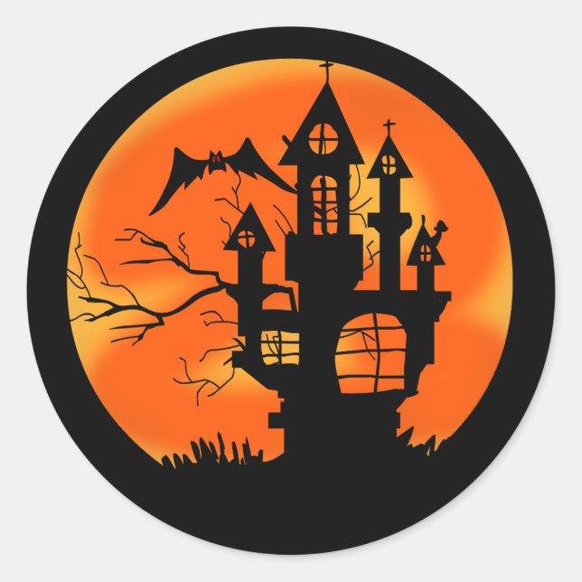 Halloween Moon Runder Aufkleber (Vorderseite)