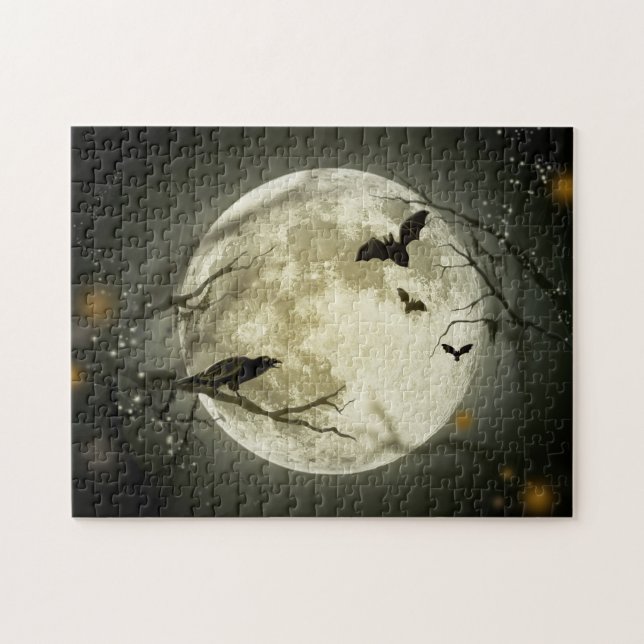 Halloween Moon Spooky Crows (Horizontal)