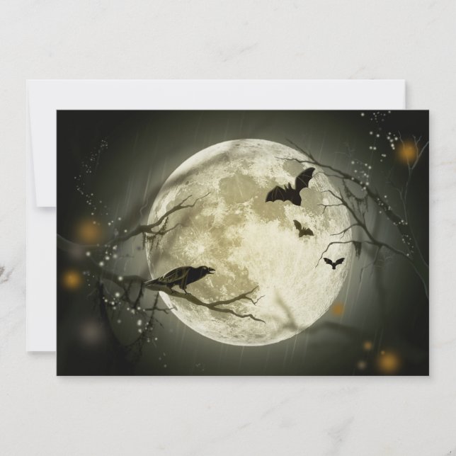 Halloween Moon Spooky Crows Karte (Vorderseite)