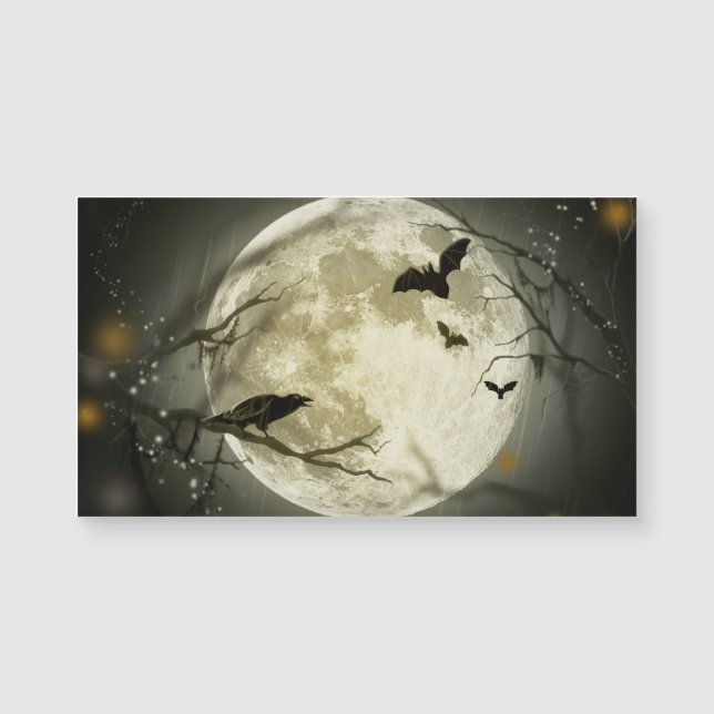 Halloween Moon Spooky Crows Magnetkarte (Vorderseite)