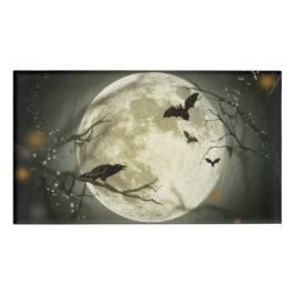 Halloween Moon Spooky Crows Namenschild
