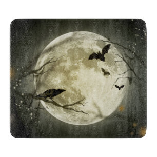 Halloween Moon Spooky Crows Schneidebrett