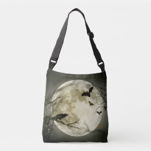 Halloween Moon Spooky Crows Tragetaschen Mit Langen Trägern