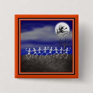 Halloween Moonlit Party Scene Button