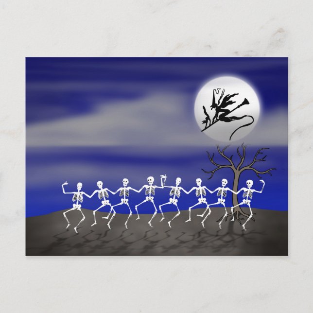 Halloween Moonlit Party Scene Postkarte (Vorderseite)