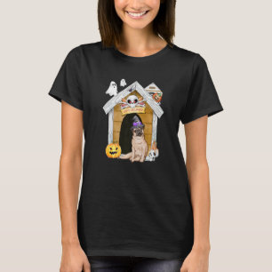 Halloween Mops Dog Hexe Spuk Haus T-Shirt