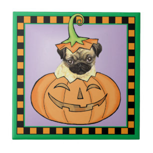 Halloween-Mops Fliese