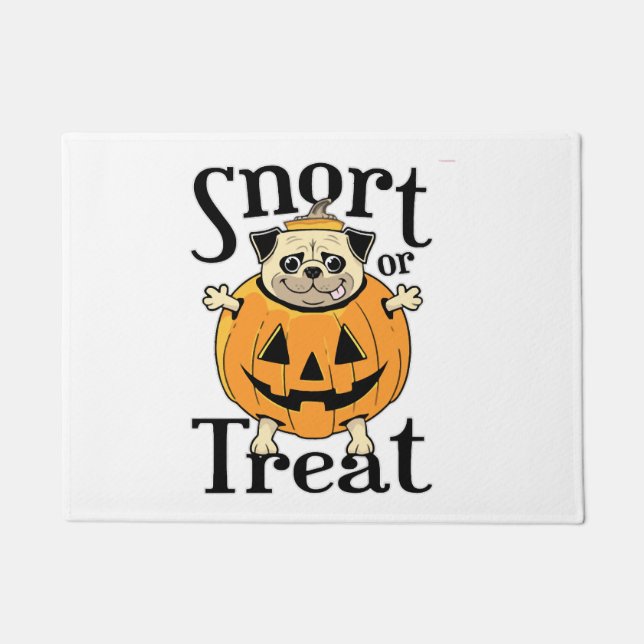 Halloween-Mops Fußmatte (Vorderseite)